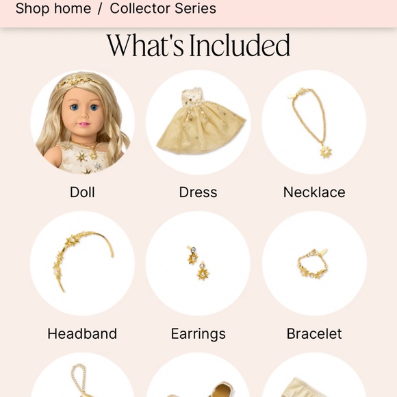 American Girl 2025 Glimmering Gold Holiday Collector Doll - Picture 6 of 6